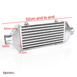 Universal Small Front Mount Intercooler - Bar & Plate Design - 520x155x65mm - 63mm Inlets