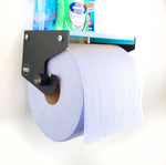 MegaMaxx UK™ Blue Roll Holder & Dispenser with Shelf