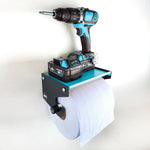 MegaMaxx UK™ Blue Roll Holder & Dispenser with Shelf