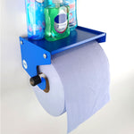 MegaMaxx UK™ Blue Roll Holder & Dispenser with Shelf
