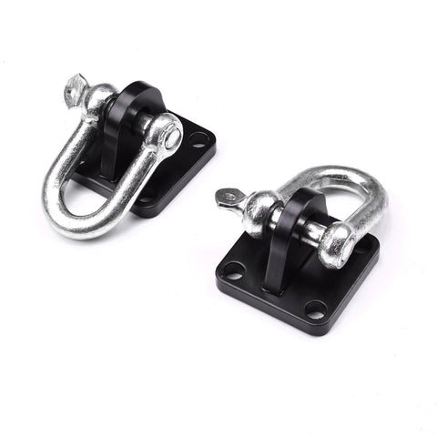 Universal Off Road 4x4 Winch Bow Shackle Mounting Plate Brackets  with Shackles (Pack of 2)