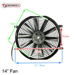 Universal Slim Line Radiator Fan (6 Sizes Available)